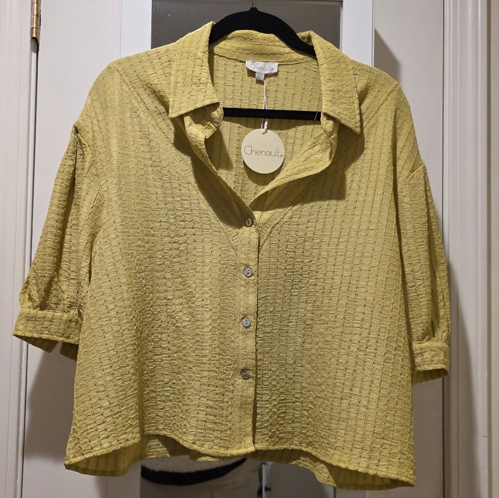 Chenault Casual Chartreuse Blouse